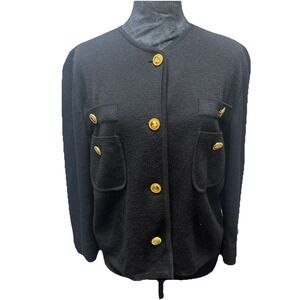 Vintage Alpinit‎ Sweater 40 100% Wool Cardigan Gold Button Up Old Money